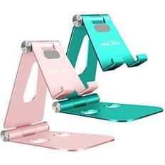 Mobile Device Holders Fully Foldable Cell Phone Stand Holder for Desk SKEJER Adjustable iPhone Stand Aluminum Compatible with 4"-10" Phone/Kindle/Tablet/iPad/iPhone Rose Gold Spearmint Green