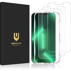 UNBREAKcable 3-Pack Screen Protector for iPhone 13 Pro Max/iPhone 14 Plus, Double Shatterproof Tempered Glass [Easy Installation Frame] [9H Hardness] [99.99% HD Clear] for iPhone 6.7 inch