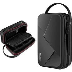 Insta 360 x Telesin Large Carrying Case for GoPro Max Hero 11 10 9 8 7 6 5 4 3, Osmo Pocket Action, Insta 360 One R, Hard Protective Travel Bag for Selfie Tripod Mount Strap and Accessories (Capacity Increased)