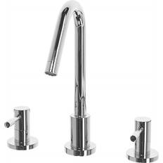 Beliani 3 Bathroom Basin Tap Chrome, Silver