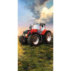 Röd traktor Badhandduk 100 procent bomull
