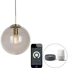 QAZQA Smart hanglamp messing Wifi ST64 Pendel