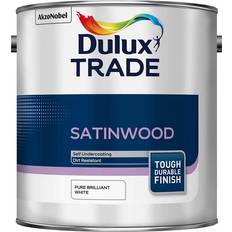 Dulux Trade Paint Dulux Trade Pure Brilliant Satinwood Wood Paint White 2.5L