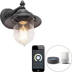 QAZQA Wall Lamps QAZQA Smart buitenwandlamp donker grijs Wall light