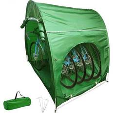 Garden & Outdoor Environment VEVOR Outdoor Waterproof Bicycle Storage Shed with Carry Bag 420D Oxford Fabric Bike Cover Storage Tent for 4 Bikes, Green