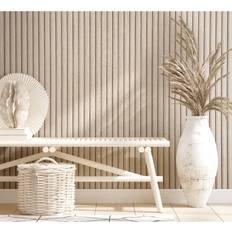 Papeles pintados Panel Pintado Botanica Wooden Slats Beige Noordwand