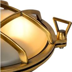 Goud Wandlampen Lucide Dudley Buitenwandlamp Rond Mat Goud Messing