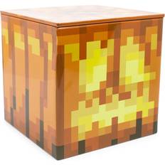 Arancione Piccoli Contenitori Minecraft Jack O'Lantern 4-Inch Tin Storage Box Cube Organizer Lid