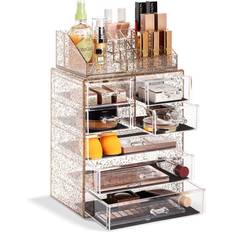 Sorbus Sorbus Glitter Cosmetic Makeup and Jewelry Storage Case Rose Gold