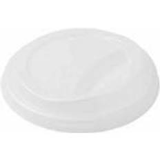 Plastlåg Ø80 mm Høj naturhvid bionedbrydelig CPLA,16 pk x 50 stk/krt Madkasse