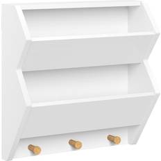 White Shelves RiverRidge Kid's Catch-All Wall Shelf with 3 Hooks