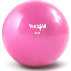 Fitness ring Yes4All Soft Weighted Toning Ball/Medicine Ball & Exercise Pilates Ring Multi Colors & Weights Available (D. 5 lbs Pink)