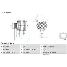 Benzina Generatori Bosch 0 986 083 890 Alternatore 14V 150A 4007