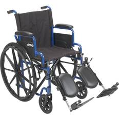 Drive Medical 20" Blue Streak Wheelchair, Flip Back Desk Arms, Elevating Legrests