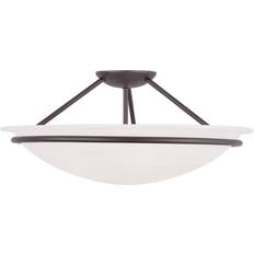 Bronze Ceiling Flush Lights Livex Lighting Newburgh 3 Ceiling Flush Light