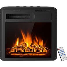 Fireplaces Costway 18" Electric Fireplace Insert Freestanding & Recessed Heater Black