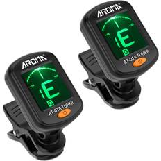 Bass guitar tuner Aroma Meeland Guitar tuner 2 PACK, Clip On Tuner for Guitar/Bass/Violin/ukulele,Auto Power Off/One Button Operation/AT-01A/2 Set