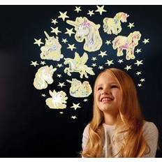 Geel Interieurdecoraties Brainstorm Glow Stars & Unicorns