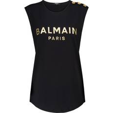 Balmain Tank Tops Balmain Logo Cotton Tank Top