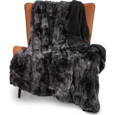 Bedsure Fuzzy Fluffy Blankets Grey, Beige, Brown, White, Black, Yellow, Silver, Pink, Blue, Green (152.4x127cm)