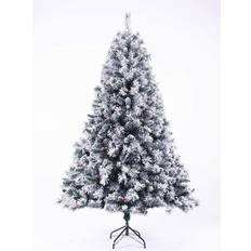 EVRE Flocked Pine Cones and Berries White Christmas Tree 151cm