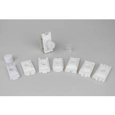 Grey Wall Dimmers Varilight 2-Way Push-On/Off Rotary LED Dimmer 0-100W (1 Grid Space) Powergrid Module in White
