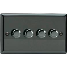 Varilight JIDP254 Classic Iridium Black 4 Gang 2-Way Push-On/Off LED Dimmer 0-120W V-Pro