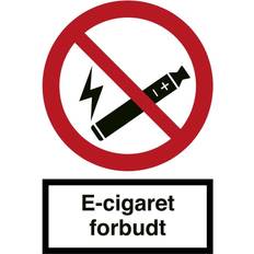 Kontorartikler Forbudsskilt E-cigaret forbudt A5 210 148 Plast