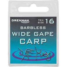 Drennan Wide Gape Carp Barbless Spaded Hook Silver 10