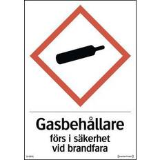 Gasbehållare Dekal SYSTEMTEXT Gasbeh�ållare förs