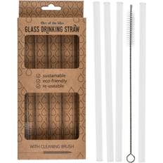 Out of The blue Pack 4 Boxed Glass Drinking Straws Eco Friendly & Reusable