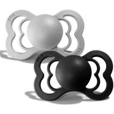 Kinder- & Babyzubehör Bibs Supreme Soother 2-Pack, BPA Free Dummy Pacifier, Symmetrical Nipple. Silicone, Size 1 (0-6 Months) Cloud Black