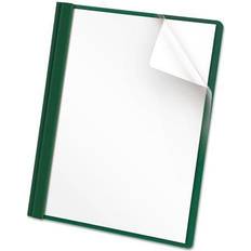 Oxford 55856 Clear Front Report Cover, Tang Clip, Letter, 1/2' Capacity, Green, 25/Box