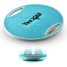 Planches d'Équilibre Yes4All Premium Wobble Round Plastic Balance Board – 16.34 in for Rehabilitation Exercise (Sky Blue)