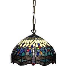 Tiffanylampor Pendellampor Nostalgia Design Dragonfly Pendellampa ∅ 30cm