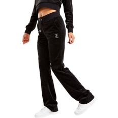 Pink - Women Trousers & Shorts Juicy Couture Diamante Velour Track Pants