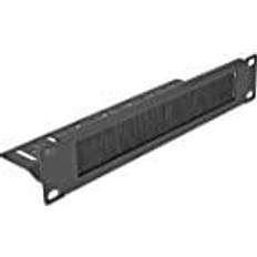 Sort Kabelklammer DeLock 10 Cable Management Brush Strip with cable fixing 1U black