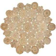 Beliani Braided Jute Round Rug Boho Beige