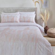 The Linen Yard Pampas Grass Blush Duvet Cover Pink, White