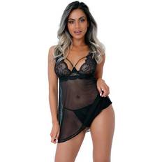 Daring Intimates Lace Babydoll & String Black L/XL