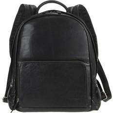 Greenburry Notebookrucksack Leder schwarz Oily Tumbled 691-20