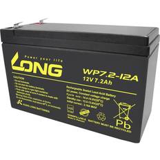 Batteri 12v 7.2 ah Long WP7.2-12A/F2 WP7.2-12A/F2 Blybatteri 12 V 7.2 Ah Bly AGM (B x H x D) 151 x 102 x 65 mm Stickkontakt 6.35 mm VDS-certifiering, Låg självurladdning