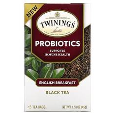 Twinings Probiotics + Black Tea, English Breakfast, 18 Tea Bags, 1.59