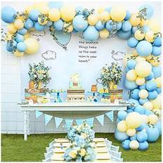 Latex Balloons Pastel Balloon Garland Arch Kit with 100 pcs Blue and Yellow Balloons, DIY Balloon Bouquet Kit for Baby Shower, Wedding Bachelorette Birthday Party Balloon Decorations