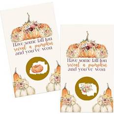 Halloween Cards & Invitations Rustic Pumpkin Scratch Off Cards 30 Pack Thanksgiving Party Games for Adults Kids Family Halloween Baby Shower Business Raffle Tickets Fall Wedding Favors Paper Clever Party