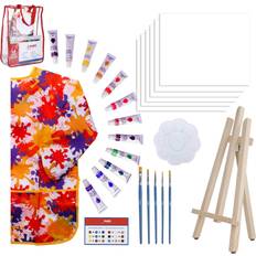 Water Colors Paint Set for Kids 28-Pcs Acrylic Painting Kit with Storage Bag, Non Toxic Washable Paints, Scratch Free Wood Easel,â¦ outofstock