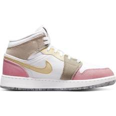 Nike Air Jordan 1 Mid SE GS - White/Vivid Green