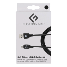 Floating Grip USB-C Cable covered Black soft silicon 3M