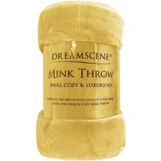 Gula Filtar Dreamscene Dreamscene Lyxig fuskpäls mink fleece Filt Gul