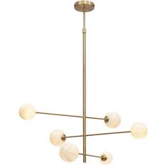 Marbre Lustres Carrara Marble Globe 3 Arm Pendant Light Lustre